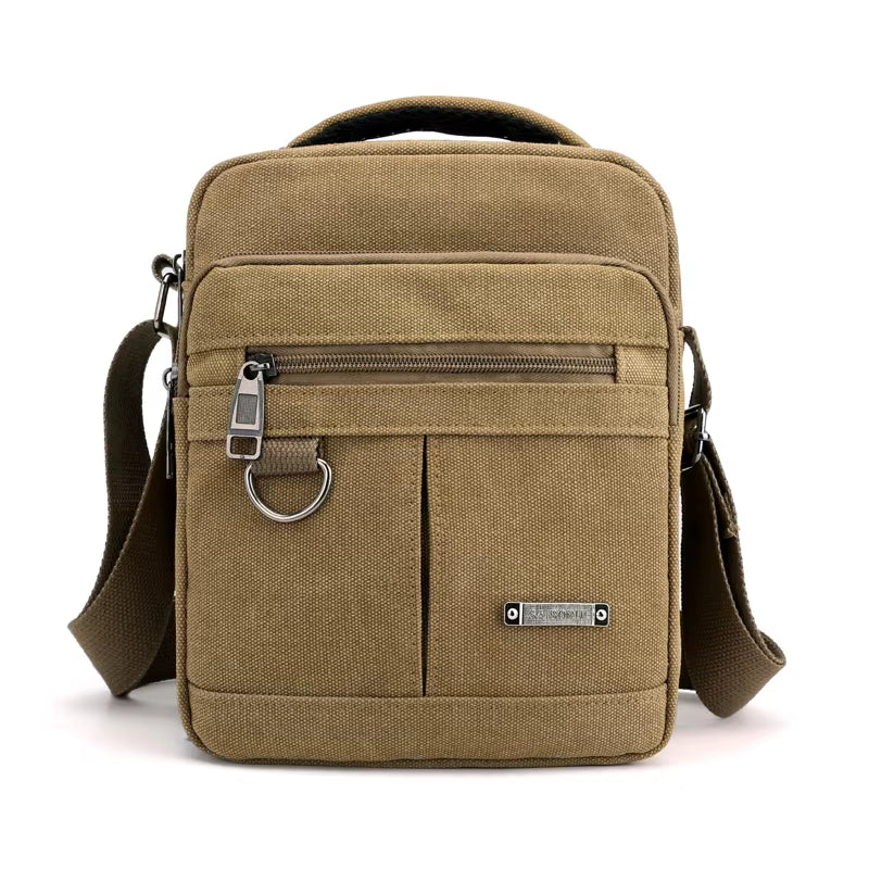 Men's Casual Canvas Shoulder Messenger Bag - Lightweight Small Travel Crossbody Bag