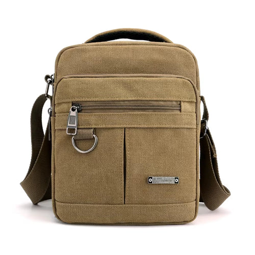 Men's Casual Canvas Shoulder Messenger Bag - Lightweight Small Travel Crossbody Bag