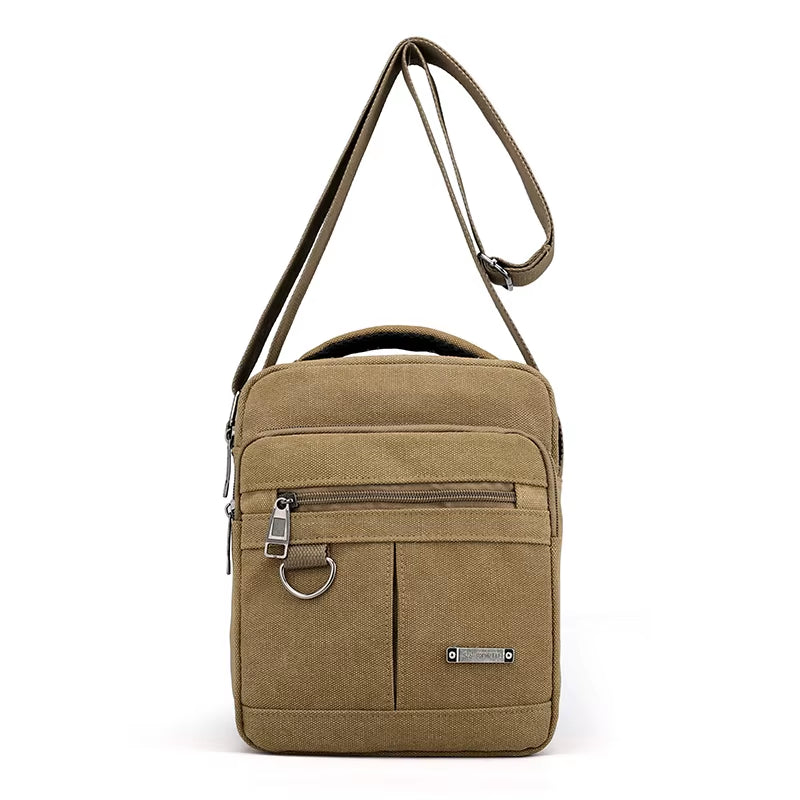 Men's Casual Canvas Shoulder Messenger Bag - Lightweight Small Travel Crossbody Bag