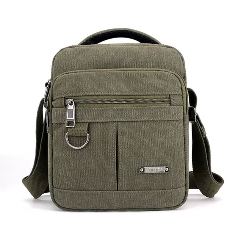 Men's Casual Canvas Shoulder Messenger Bag - Lightweight Small Travel Crossbody Bag