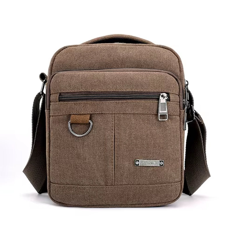 Men's Casual Canvas Shoulder Messenger Bag - Lightweight Small Travel Crossbody Bag