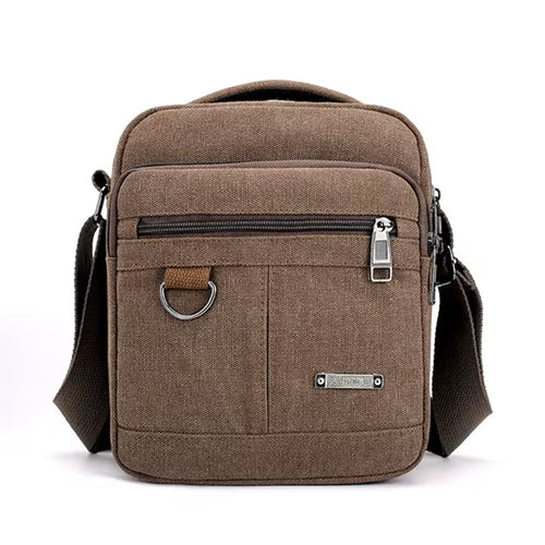 Men's Casual Canvas Shoulder Messenger Bag - Lightweight Small Travel Crossbody Bag